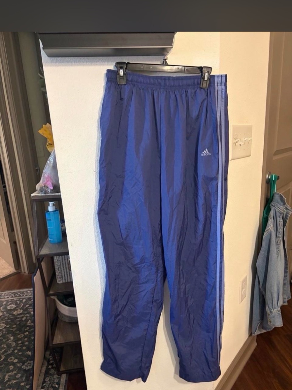 Y2K adidas Royal Blue Jogger Pants with Light Blue Stripes